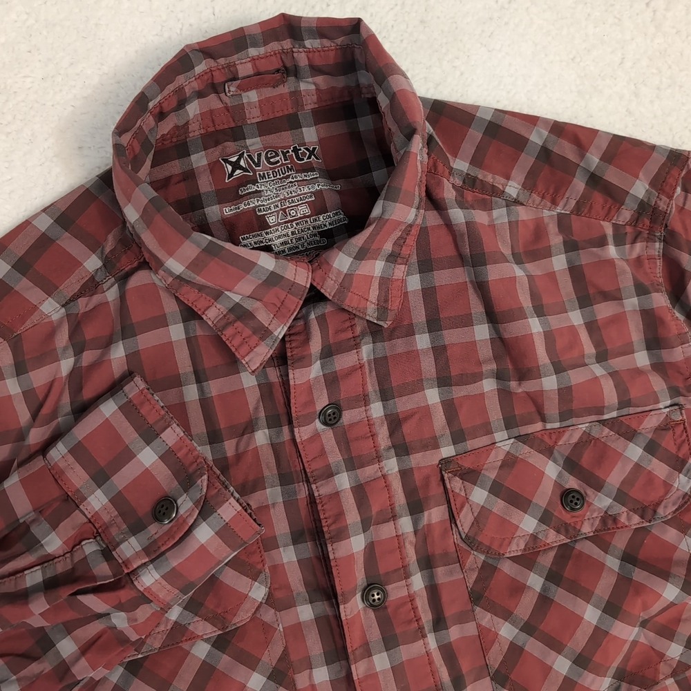 Vertx Snap Button Guardian Performance Tactical Shirt  Mens M Red WPL00446 Flaw